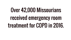 Over 42,000 Missourians received emergency room treatment for COPD in 2016.